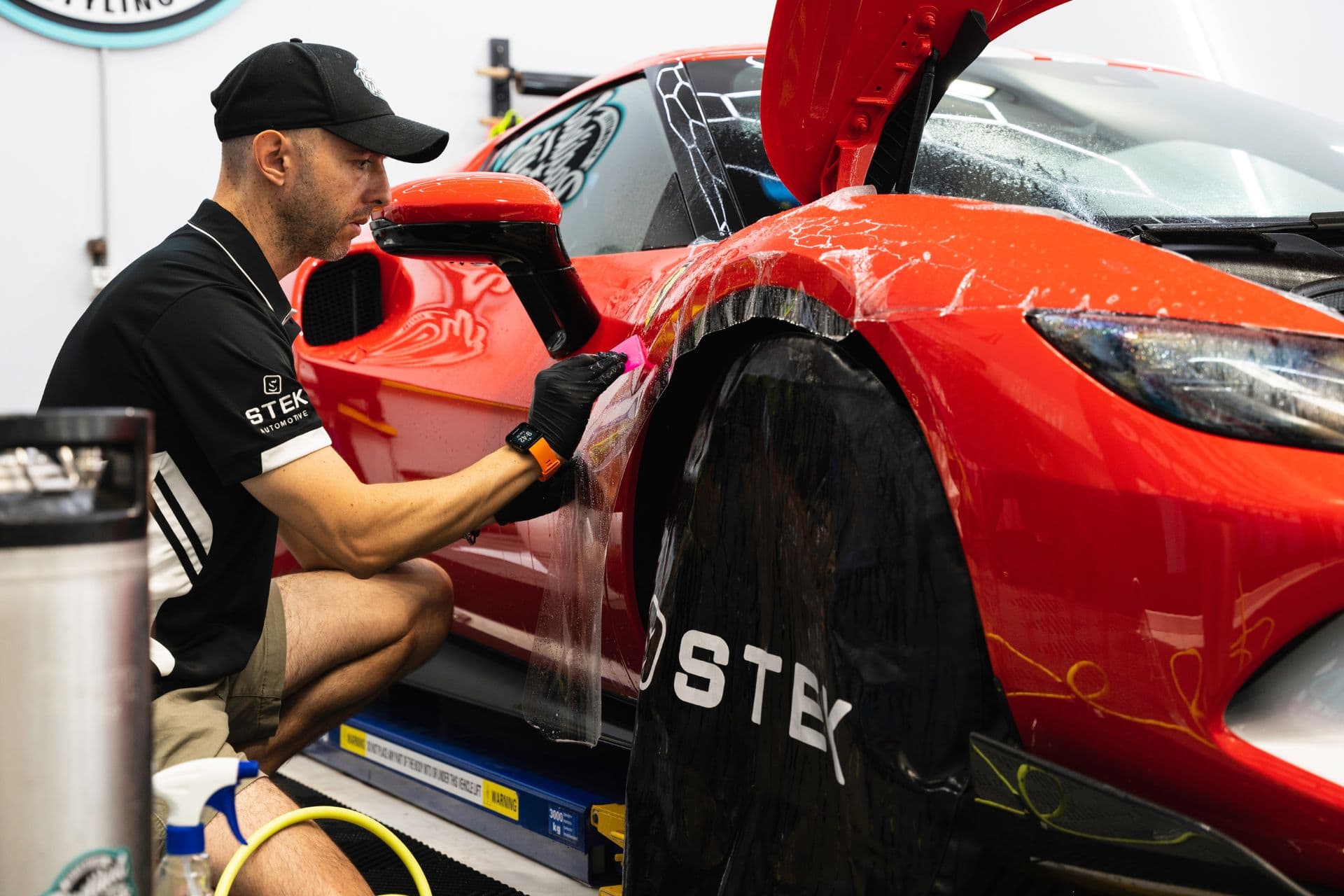 Ferrari protected with high-quality Paint Protection Film (PPF)